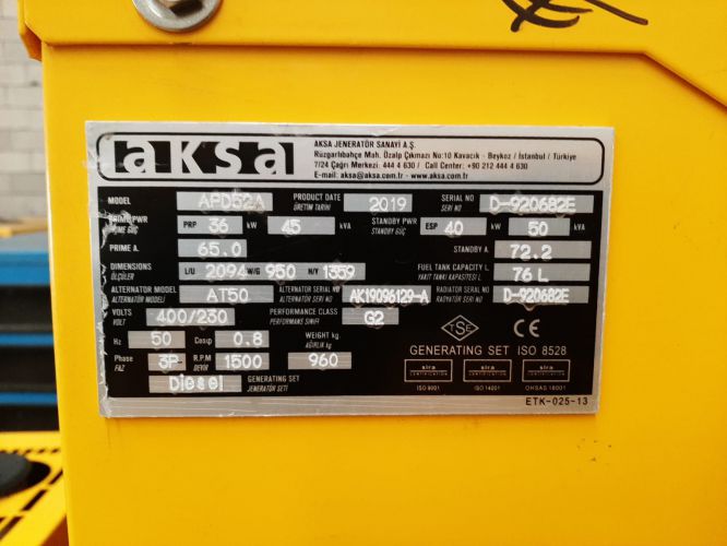Aksa motorlu jeneratörler
